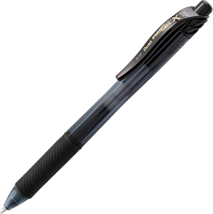 Pentel EnerGel-X Retractable Gel Pen, (0.7mm) Med. Line, Black Ink, 72-PK Canister (BL107PC72A)