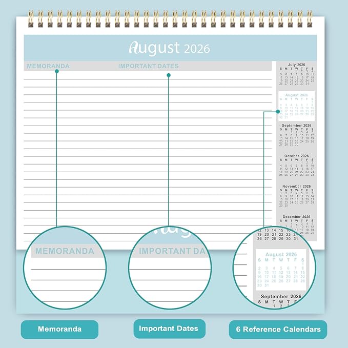 Desk Calendar 2026-2027 - Standing Flip Desktop Calendar 2026-2027 from July 2026 to December 2027, 18 Month, 9.8" x 8.3" Desktop Calendar for Office School Home, Animal & Seasonal Watercolor
