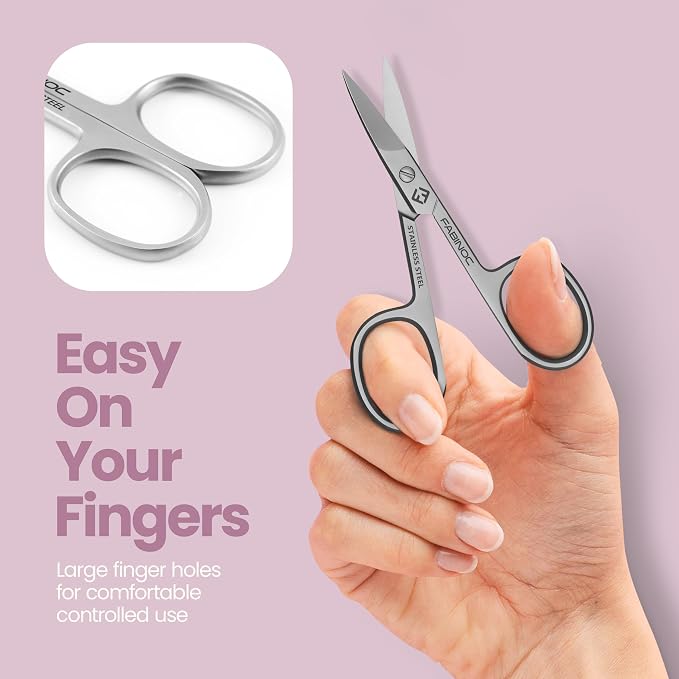 Straight Nail Scissors for Men & Women – German Quality Stainless Steel – Small Manicure Pedicure Scissors for Fingernail, Toe Nail, Eyebrows & Mustache