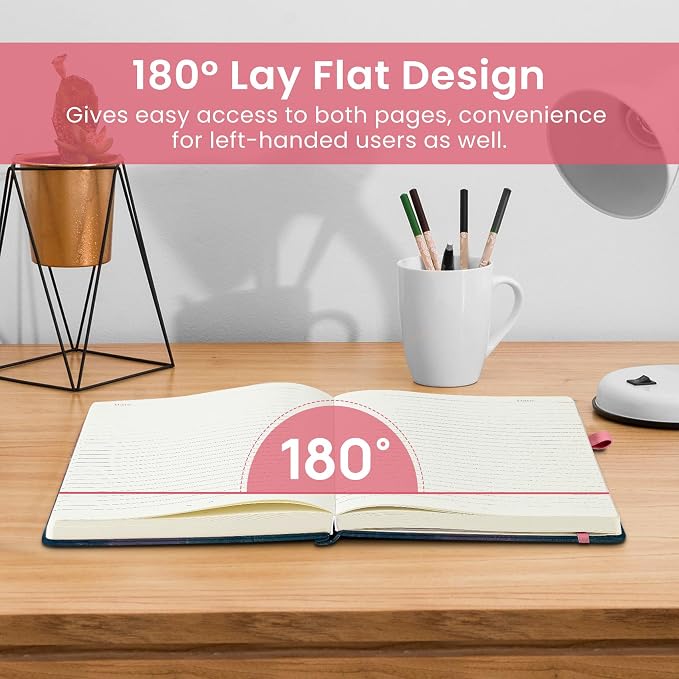 Taja Pretty Lined Journal for Women, Aesthetic Cute Hardcover Leather Journal for Writing, A5 College Ruled Notebook for Work & Note Taking, Perfect for Office School Home, 160 Pages, Sunset