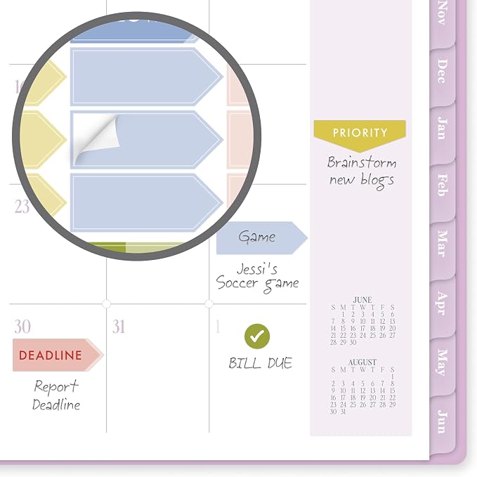 Cambridge Planner 2026-2027 Weekly & Monthly Academic 12-Month July-June, 5-1/2" x 8-1/2", Cherrywood Lane, Peony Lace (CL18-200A)