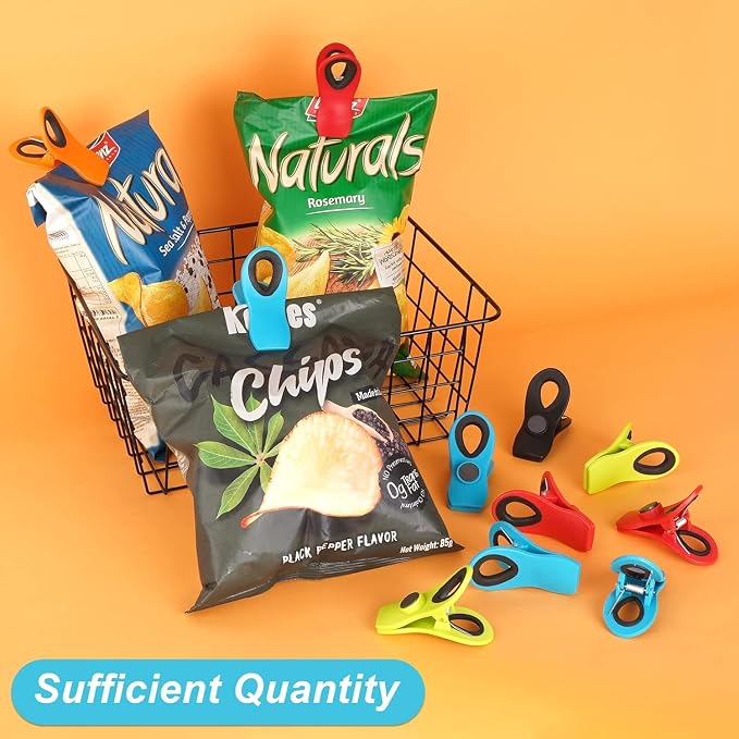 JETMORE 30 Pack Bag Clips, Multicolor Potato Chip Bag Clips, Food Clip