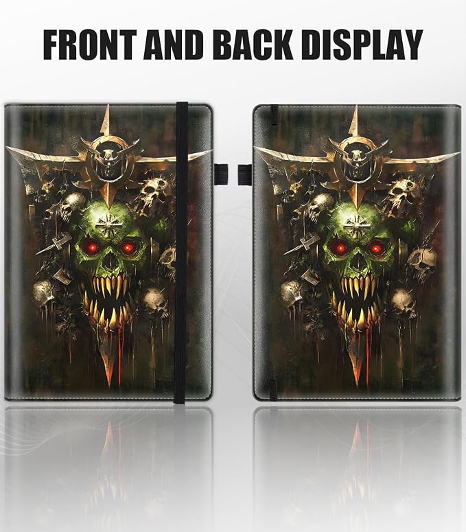 Hardcover Executive Notebooks, A5 PU Leather Lined Journal Notebook, 200 Pages Thick Paper Subject Notebooks for School,Work,Home Writing Business Notebook, Diary Book ，Death Dark Skull