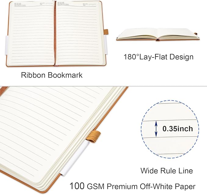 12 Pack Lined Journal Notebook - A5 Hardcover Notebooks 192 Pages, 100 GSM Thick Paper Journal, 8.3 x 5.7 inches, Journals for Writing, School Supplies, Office Supplies