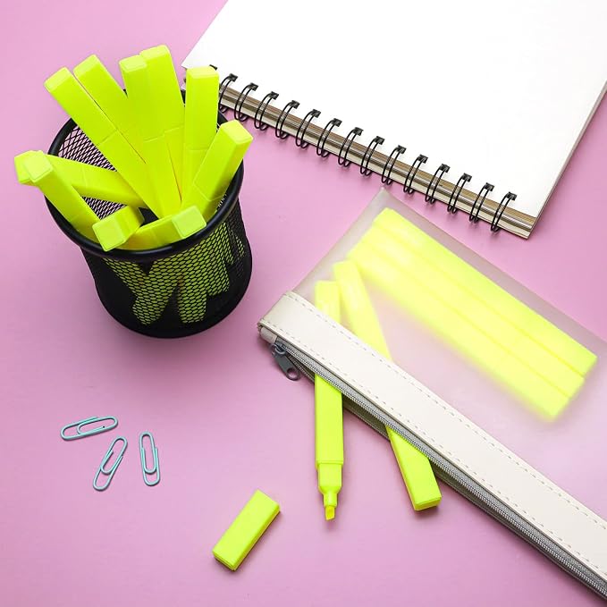 Vitoler Yellow Highlighters,Bright Color Dry Fast,Chisel Tip,10Pcs | Dry Fast,long lasting high quality for bible study,books,journal,writing,school office