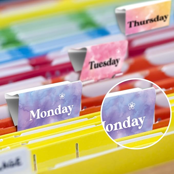 Tenare 6 Pack 2 Inch Teacher Binder Clips, Classroom Paper Organizer | Includes Monday, Tuesday, Friday ,Wednesday, Thursday and Today for Classroom Management Paper Sorting-School Office Supplies