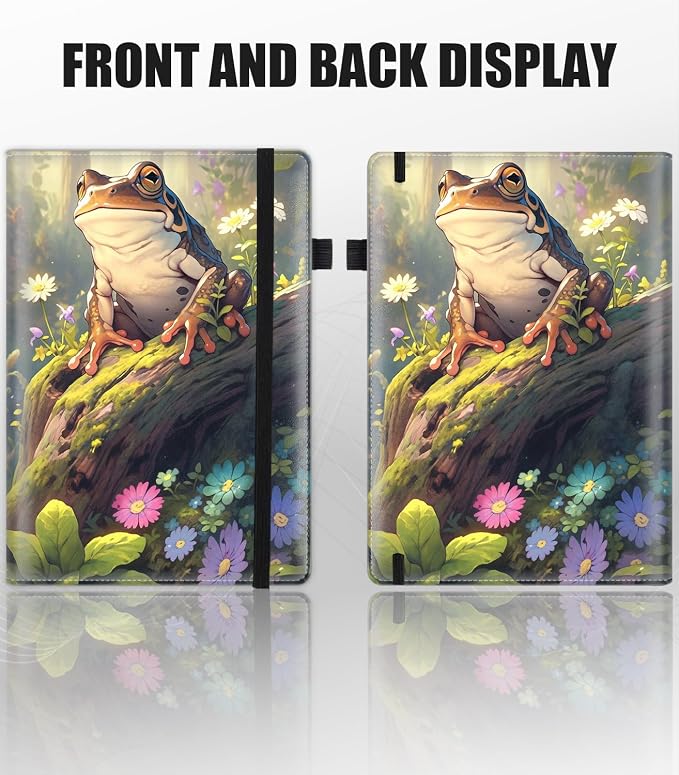 Hardcover Executive Notebooks, A5 PU Leather Lined Journal Notebook, 200 Pages Thick Paper Subject Notebooks for School,Work,Home Writing Business Notebook, Diary Book ， Frog