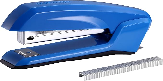Bostitch Office Ascend 3 in 1 Stapler, 20 Sheet Capacity, Integrated Remover & Staple Storage, 42 Staples Included, Lightweight, Blue