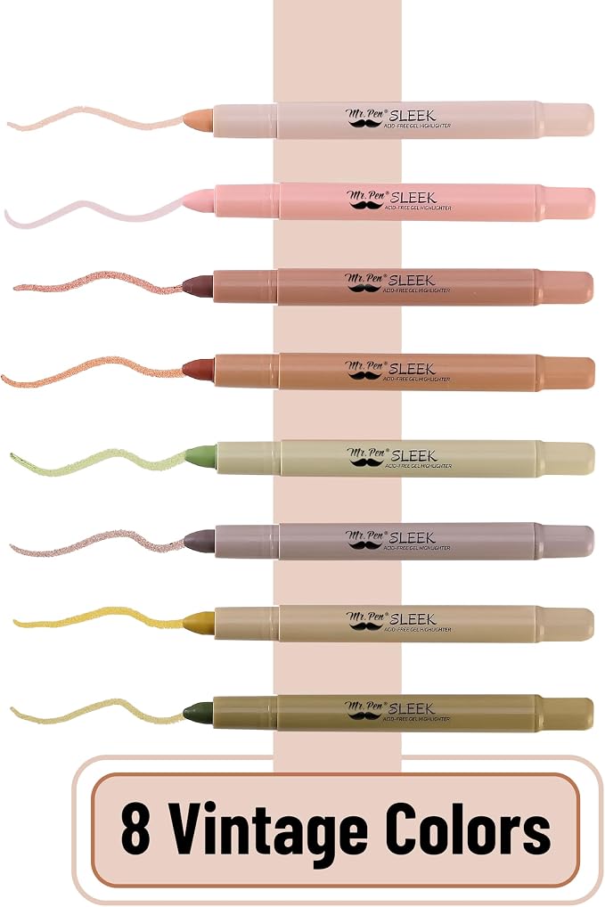 Mr. Pen- No Bleed Gel Highlighters, Assorted Colors, 8 Pack | Bible Highlighters and Pens No Bleed, Bible Markers for Study, Journaling, School Supplies and Accessories