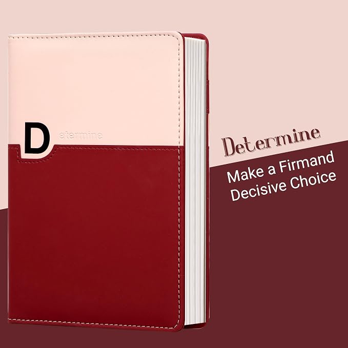 CAGIE Lined Journals for Writing, Two-Toned Hardcover Journal Notebook for Women, 256 Pages A5 Journal with 100GSM Thick Paper for Work Note Taking Diary, Refillable Design,8.6 x 5.7 Inch, Red | 256 Pages, 100gsm Thick Paper, Refillable, Two-Toned Hard...