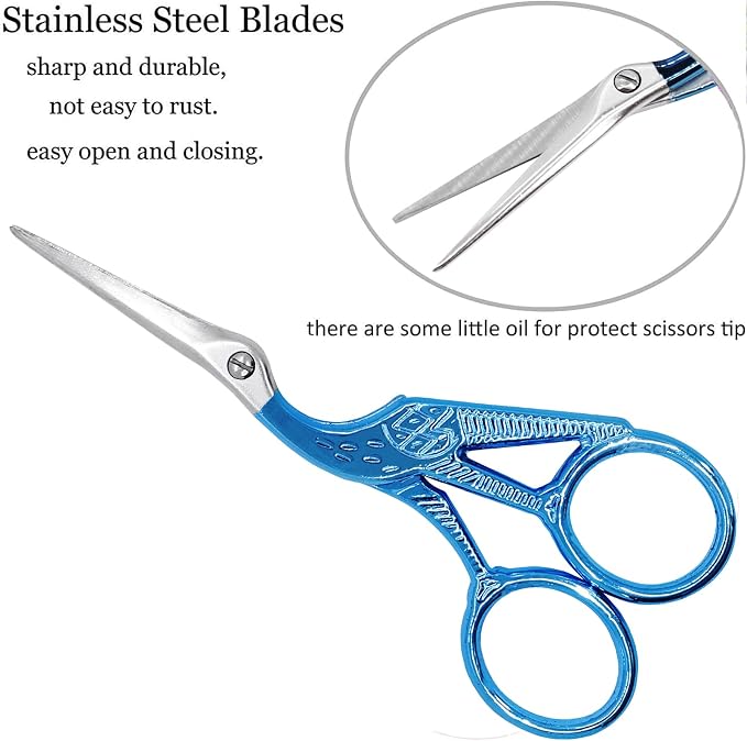 BIHRTC 4.5" Protect Cover Scissors, Stainless Steel for Handcraft | Stainless Steel, 4.5 Inch Sewing Scissors for Embroidery, Sewing, Crafting, Threading, Art Work, Needlework, DIY Projects