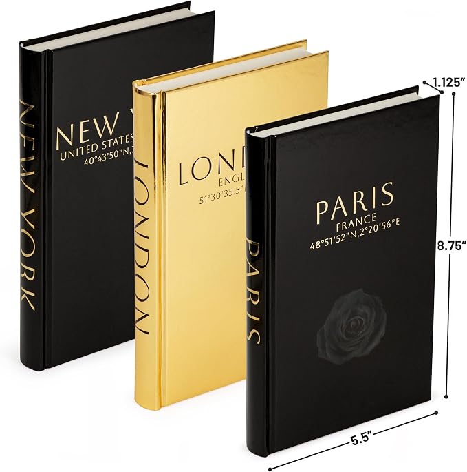 Decorative Books for Home Decor – Decorative Hardcover Display Faux Books for Bookshelf – Black and Gold Foiled Decor Books for Coffee Table – Fashion Designer Books Decor Set of 3 (Black and Gold) | Bookshelf Decor, Faux Hardcover Books, Black & Gold ...