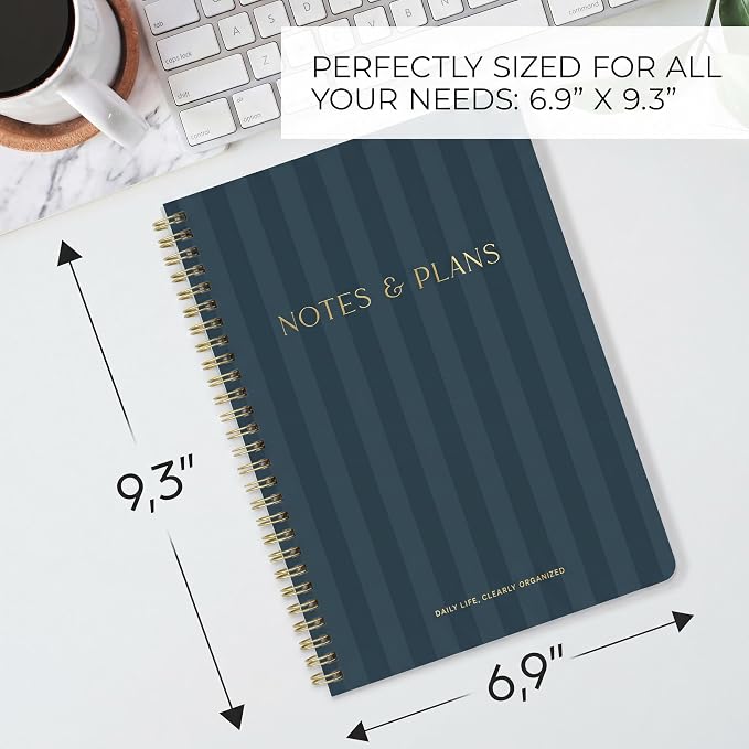 Beautiful Daily Planner And Notebook With Hourly Schedule - Aesthetic Spiral To do List Notepad to Easily Organize Your Tasks And Appointments - Stylish Book And School Or Office Supplies For Women
