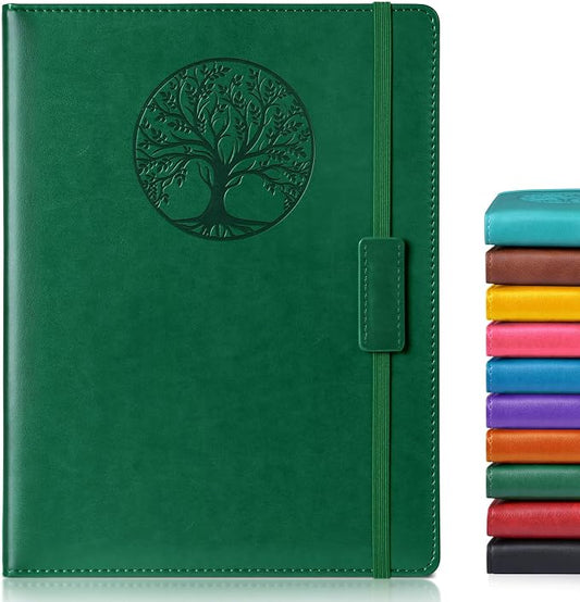 Biuwory B5 Leather Journal Notebook, 256 Lined Pages, Hardcover 7.8"×10.2" | Large Vintage Journal for Women Men,Work,School,Business,Travel Diary,Note taking,College Ruled Writing,Daily Journaling