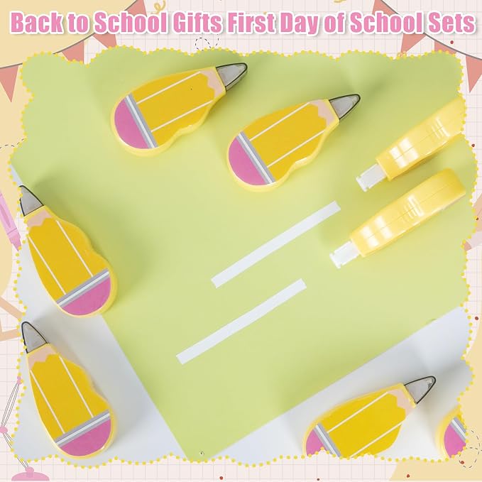 24 PCS Pencil Style Mini White Correction Tape | Back to School Mini White Film for Students, Classroom Rewardsfor Class Office Use