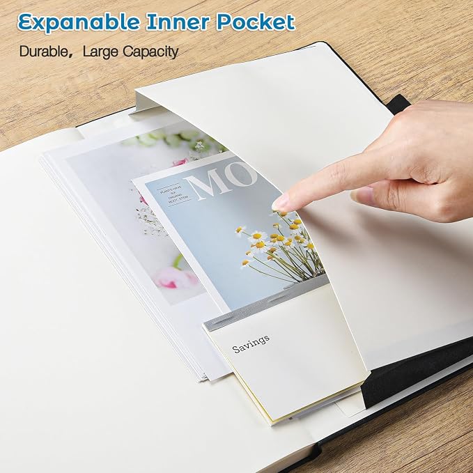 Blank Notebook, Hardcover Sketch Book, 8.5" x 11" Large Blank Journal, No Bleed Thick Paper Sketchbook for Drawing Art, Unlined Notebook Journal for Women Men, A4 Leather Sketchbook, Lay Flat, Blue