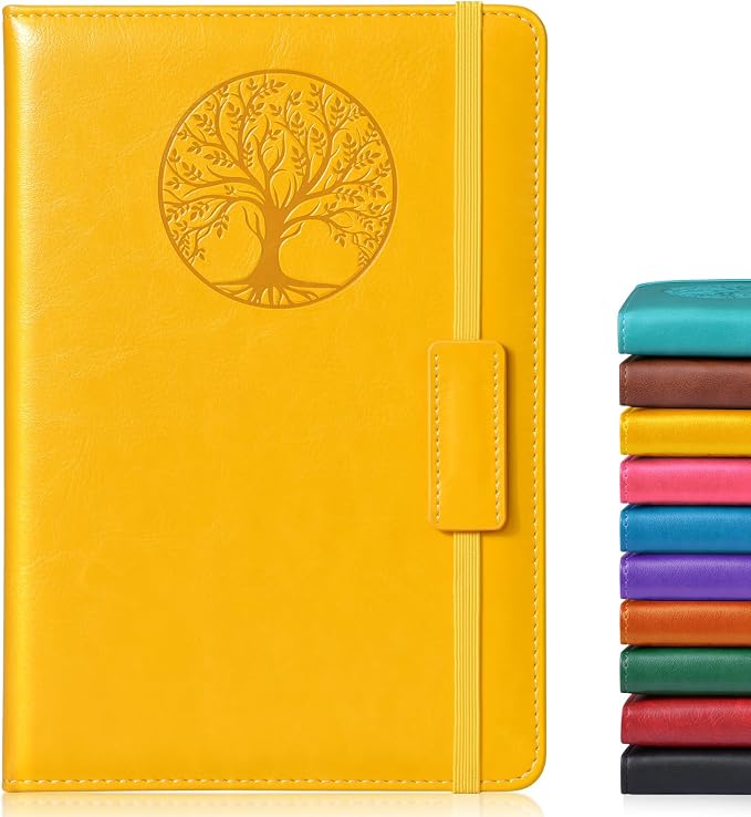 Biuwory Leather Journal Notebook,256 Thick Lined Pages,Hardcover 5.7"×8.3" | Vintage Journal for Women Men,Work,School,Business,Travel Diary,Note taking,College Ruled Writing,Daily Journaling Notebook