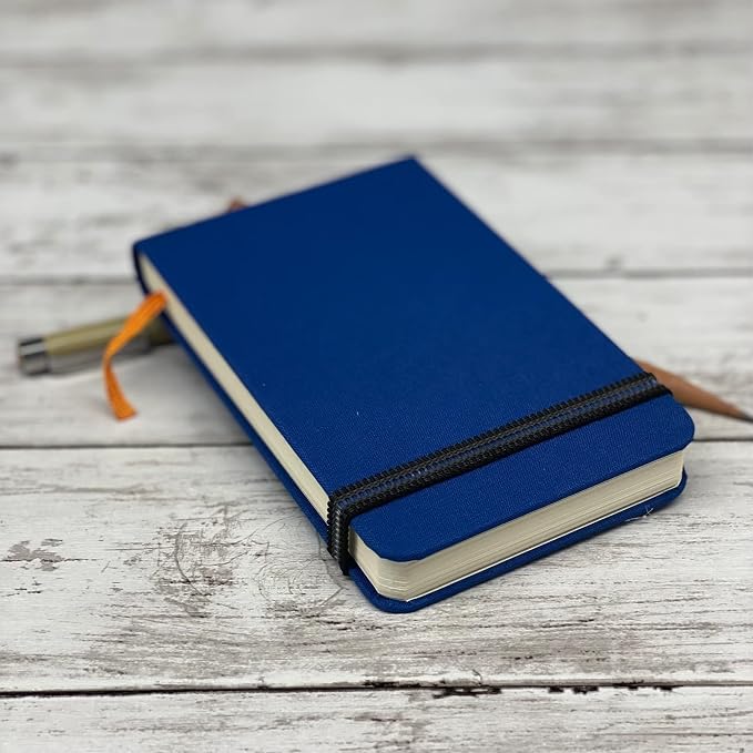 Handbook Journal Co. Travelogue Artist Canvas Cover Travel Notebook for Drawing and Sketching, Ultramarine Blue, Square 5.5 x 5.5 Inches, 128 GSM Paper, Hardcover w/Pocket