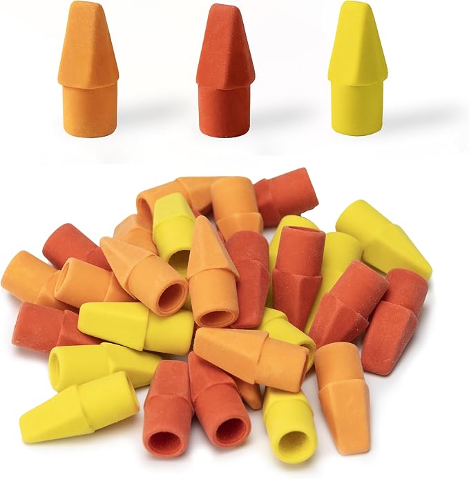 Mr. Pen- Pencil Erasers Toppers, 30 Pack, Colorful | No-Smudge Cap Pencil Erasers for Precise Erasing, Kids, Teachers, Studying Supplies, Sunset Scheme