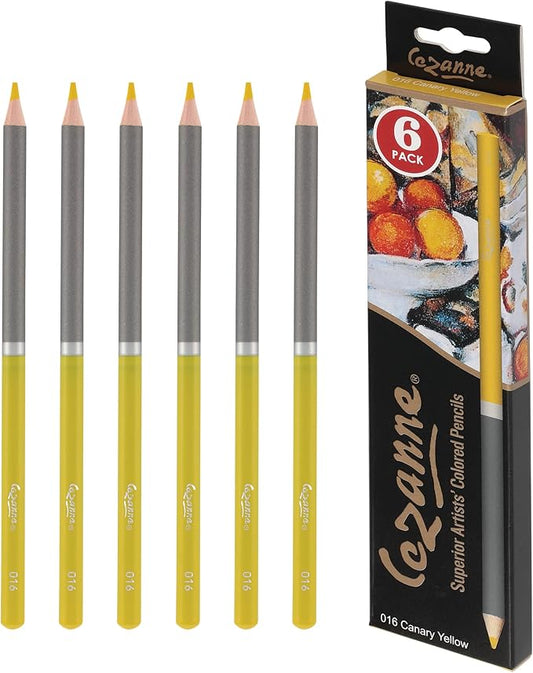 Cezanne Creative Mark Premium Colored Pencils, Canary Yellow, 10 Packs (60 Count) Highly Pigmented Artist Set, Smooth Sketching Coloring Highlighting Blending, Soft 3.3Mm Wax-Based