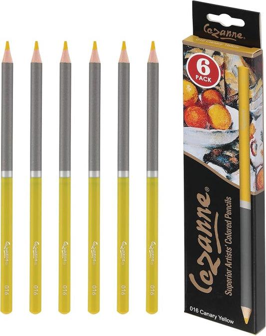 Cezanne Creative Mark Premium Colored Pencils Canary Yellow 6 Pack - Highly-Pigmented Drawing Pencils - Coloring Pencils for Drawing, Blending, Coloring, and More