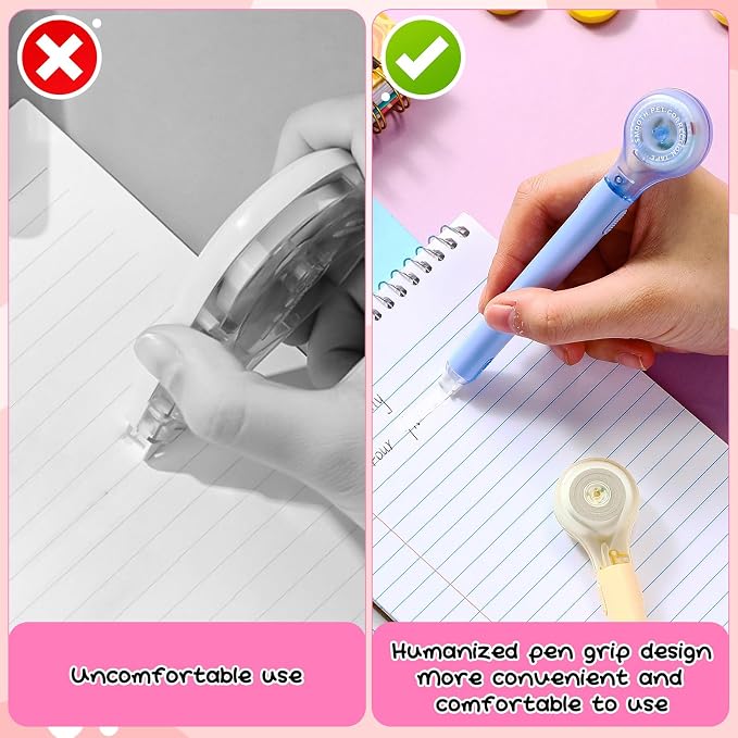 Gersoniel 25 Pack Correction Tape Pen Correctional Ink Tape Push Pull Protective, Easy to Use Applicator for School Office Supplies, 0.2 x 236 Inch (Macaron Color)