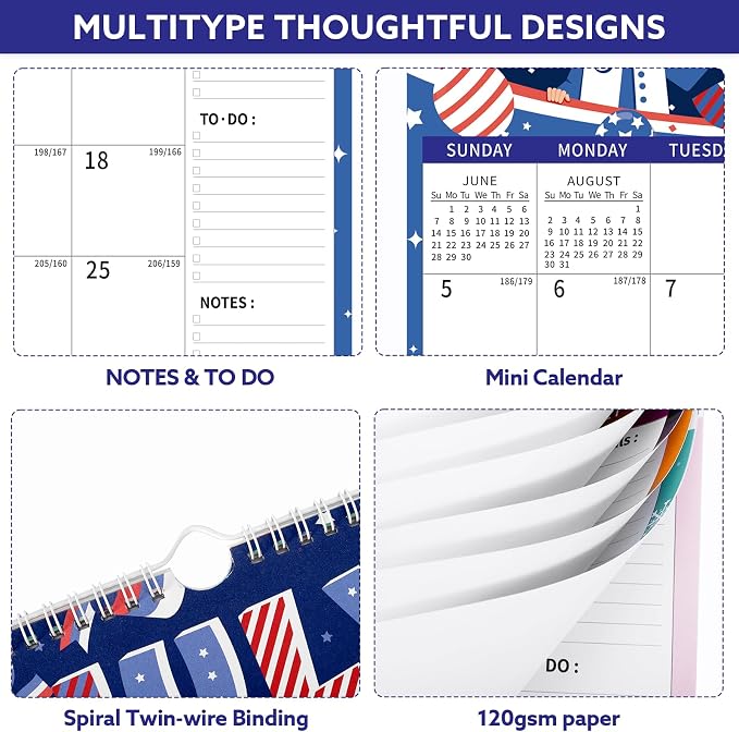 2026-2027 Wall Calendar, 14.5" x 11.8" 18 Month Festival | July 2026-December 2027 120Gsm FSC-Certified Paper Monthly Calendar, Twin-Wire Binding, Ruled Blocks, Holiday Reference