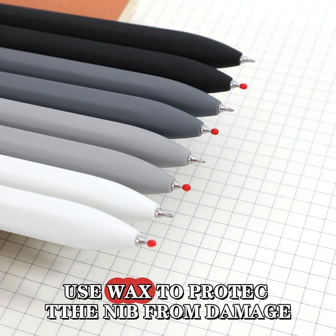 Piochoo Black Gel Pens, 8Pcs Fine Point Black Ink Smooth Writing Pens for Journaling, Nurse Aesthetic Cute Office School Supplies, Gifts for Women and Men(8Pcs Black White Grey-Black Ink)