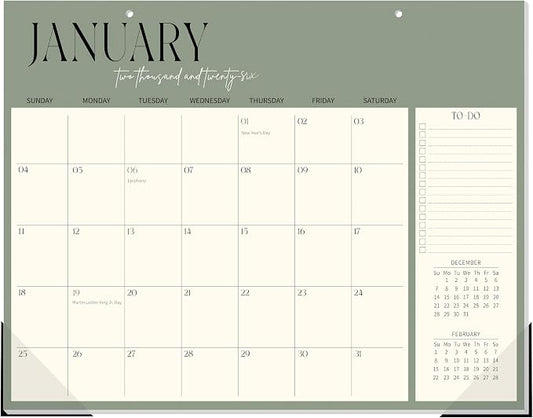 Guasslee Desk Calendar 2026-2027, 18-Month School Year Desk/Wall Calendar, 2026 Jan-2027 Jun., 14" X 11" Monthly Planner With Thick Paper For Office Home School Organizing