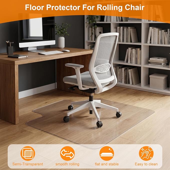 Chair Mat for Carpet- Low Pile (1/4" Thick) Carpet Protector (Hardfloor Mat)