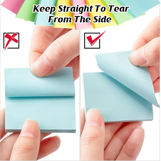 60 Pads Sticky Notes Bulk 1.5 x 2 Inch Mini Self Stick Note Small Assorted Bright Colors Paper Memo for Office School Notebook Supplies 50 Sheets/pad (Classic Color)