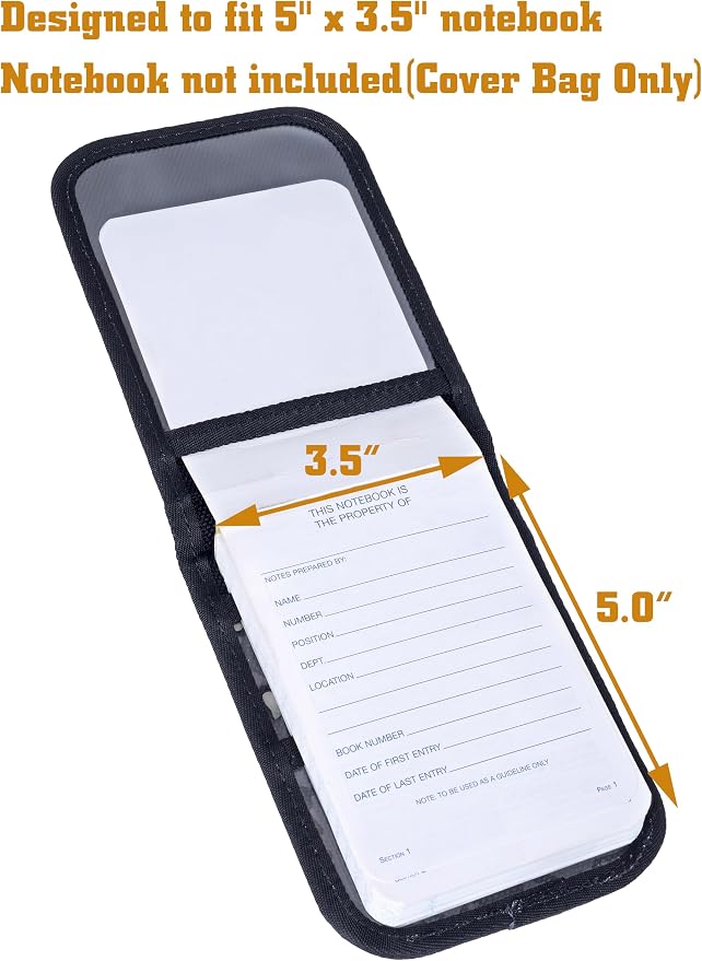 Notebook Cover Notepad with Cover Flip Notepad Holder Fit 3.5 * 5.0 inch Notebooks（Ballistic Nylon