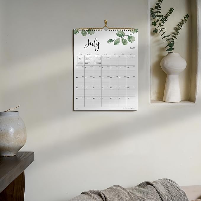 2026 Monthly Wall Calendar, Runs from July 2026 to December 2027,12 x 15 Inches, Twin-Wire Binding, Perfect for Organizing & Planning