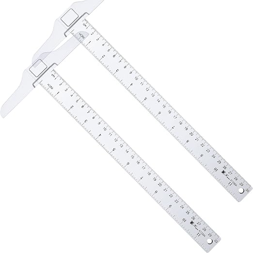 Pangda 2 Pcs 12 Inch T-Square Ruler Plastic Transparent T-Ruler for Drafting and General Layout Work