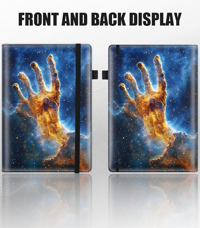 Hardcover Executive Notebooks, A5 PU Leather Lined Journal Notebook, 200 Pages Thick Paper Subject Notebooks for School,Work,Home Writing Business Notebook, Diary Book ，Colors Nebula Space