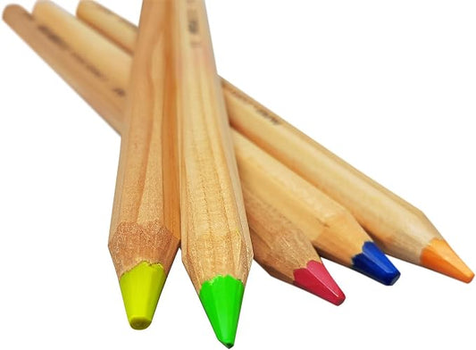 LYRA dry highlighters pencils bible safe and office supplies, unlacquered Neon highlighter colored pencils, 5 brilliant color set