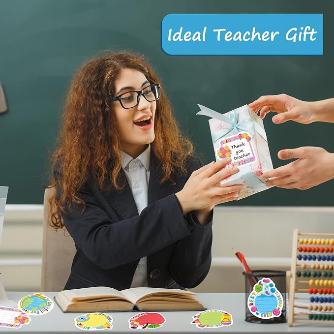 30 Pack Teacher Sticky Notes - 600 Sheets Teacher Notepads for Appreciation Gifts Colored Sticky Notes Cute Sticky Notes Pads for Teacher Thank You Gifts School Supplies