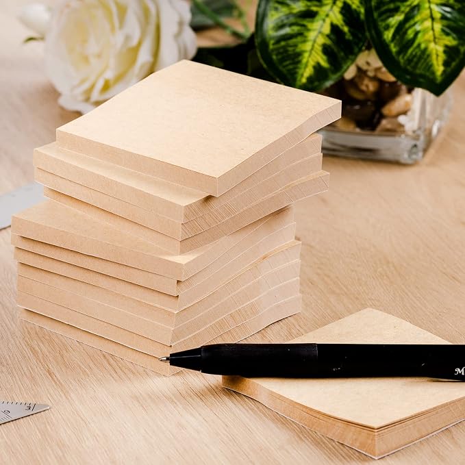 Mr. Pen- Kraft Sticky Notes, 3"x3", 12 Pads, 720 Sheets, Brown | Sticky Notes Bulk, Self-Stick Note Pads, Perfect for Office, School, Home, Study & Organization