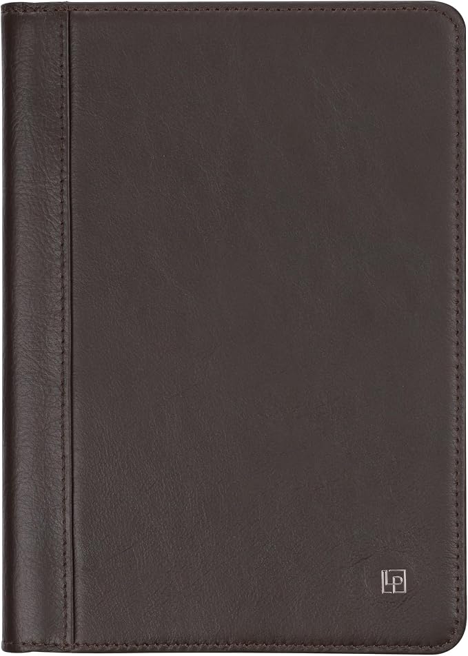 Refillable Journal, Bureau Brown Full-Grain Leather Notebook Cover with Insert, 160 Dotted Pages, 120 gsm Acid-free Paper, Blank, Lined, Dotted Refills Available, 8” x 5.75” Insert Size