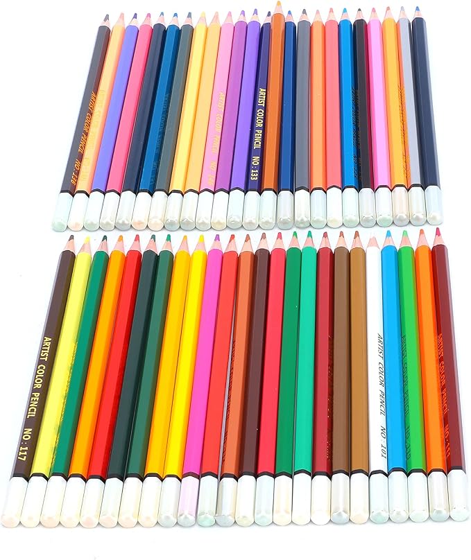 Pastel Colors Colored Pencils Set, Oil Pastel Pencils for Artists, Colored Pencils Oil Based Soft Core Color Pencils Set For Painting Sketching (48 color lead)
