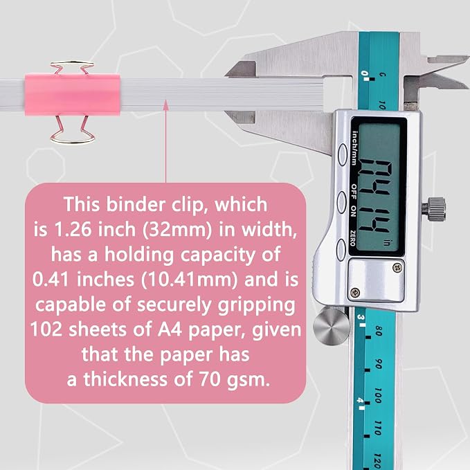 Ykimok 48 Pcs Medium Binder Clips, 1.25 inch(32mm), Colored Binder Clips, Paper Clamps Medium Size for Office Supplies, 4 Vibrant Colors