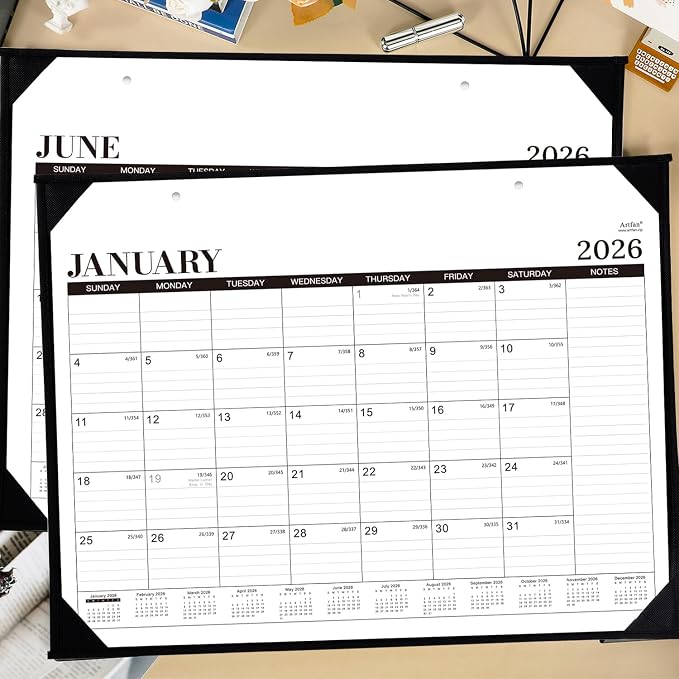 2026 Desk Calendar - 12 Months Large Desk Calendar 2026, Jan.2026 - Dec.2026, 22" x 17", 2026 calendar Desk with Large Ruled Blocks, To-do List & Notes