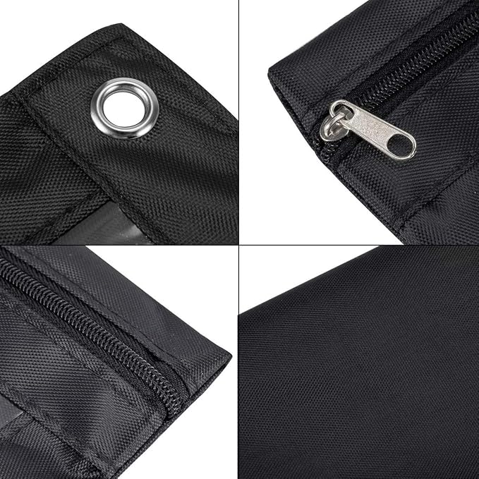 3-Ring Pen Pencil Pouch with Clear Window Stationery Bag Binder Case Classroom Organizers Black