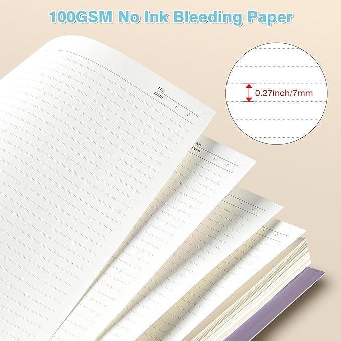 5 Subject Notebooks College Ruled, Lined Notebook with Removable Dividers | 300 Pages 100GSM Thick Spiral Writing Journal for Women & Men, Small A5 Spiral Notebooks for Work, School Supplies, 6" x 8"