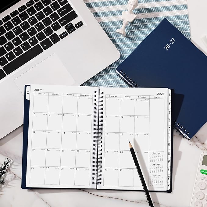 2026-2027 Planner - Planner 2026-2027, July 2026 - June 2027, 6" x 8.4" | Flexible PP Cover, A5 Thick Paper, Twin-Wire Binding, 26-27 Planner Weekly and Monthly for Office, School Planning- Blue