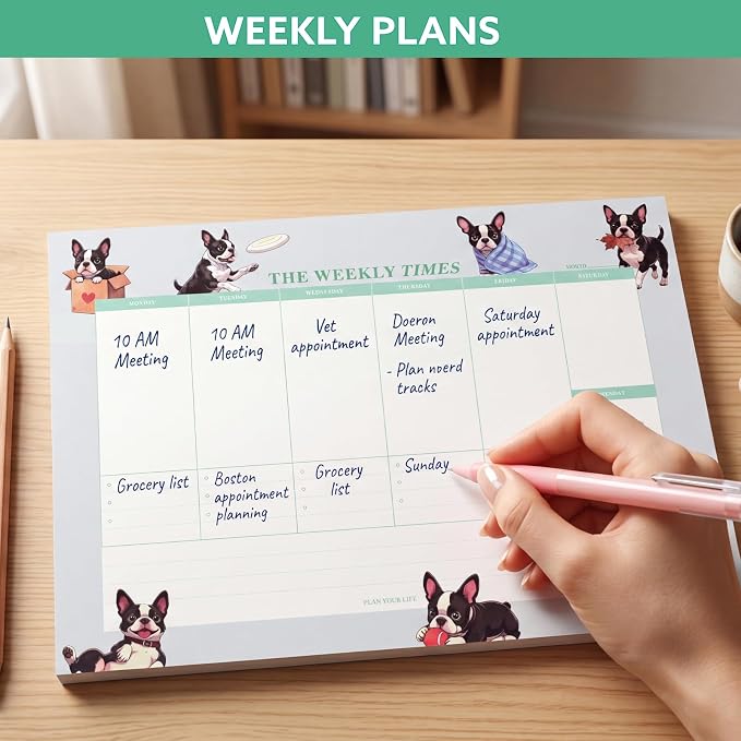 60 Sheets Weekly Pad, Tear Off Weekly Planner Notepad with Daily Schedule Weekly to Do List Notepad(7x10”)
