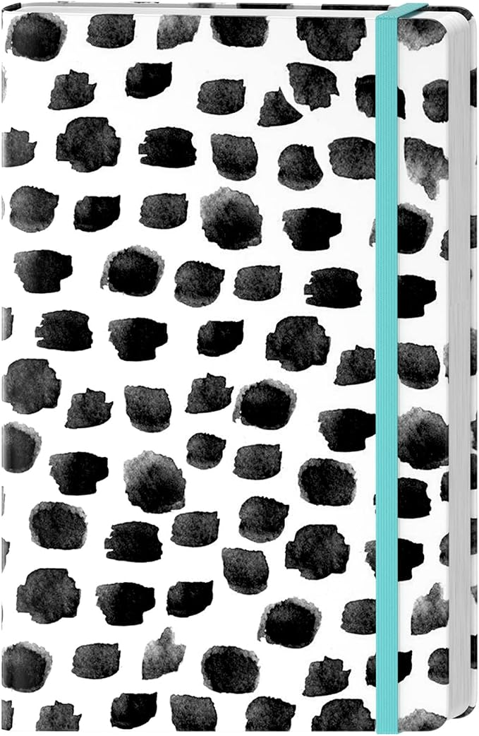 Lined Journal Notebook, Hardcover Journal for Women, Medium 5.7 x 8.4 in, 160 Pages Thick Paper, Cute Aesthetic Floral College Ruled Notebook for Writing Journaling Work School Office, Spots