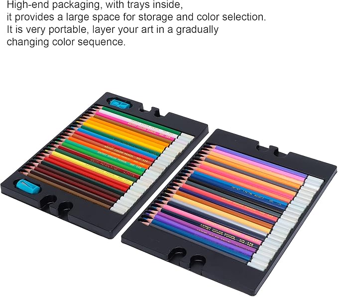 Pastel Colors Colored Pencils Set, Oil Pastel Pencils for Artists, Colored Pencils Oil Based Soft Core Color Pencils Set For Painting Sketching (48 color lead)