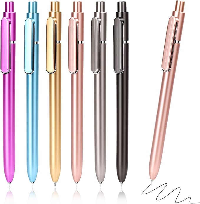 12 Pcs Black Gel Pens 0.5mm Gel Ink Pens Bulk Quick Drying Pens Colored | Retractable Fine Point Pens for Smooth Writing, ABS Case with Pocket Clip Perfect for Office School