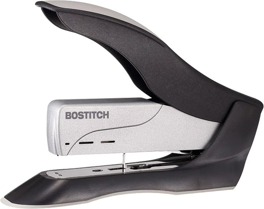 Bostitch Office inHANCE+100 Heavy Duty Stapler - Two Fingers, No Effort, Spring Powered Stapler - 100 Sheets, Gray (1300)